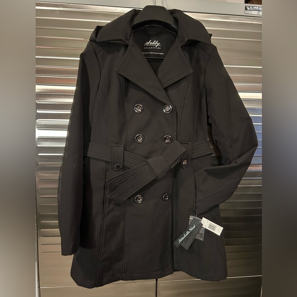 Sebby Collection  Coat Women M Soft Shell Water Resistant Wind Proof BLACK New!